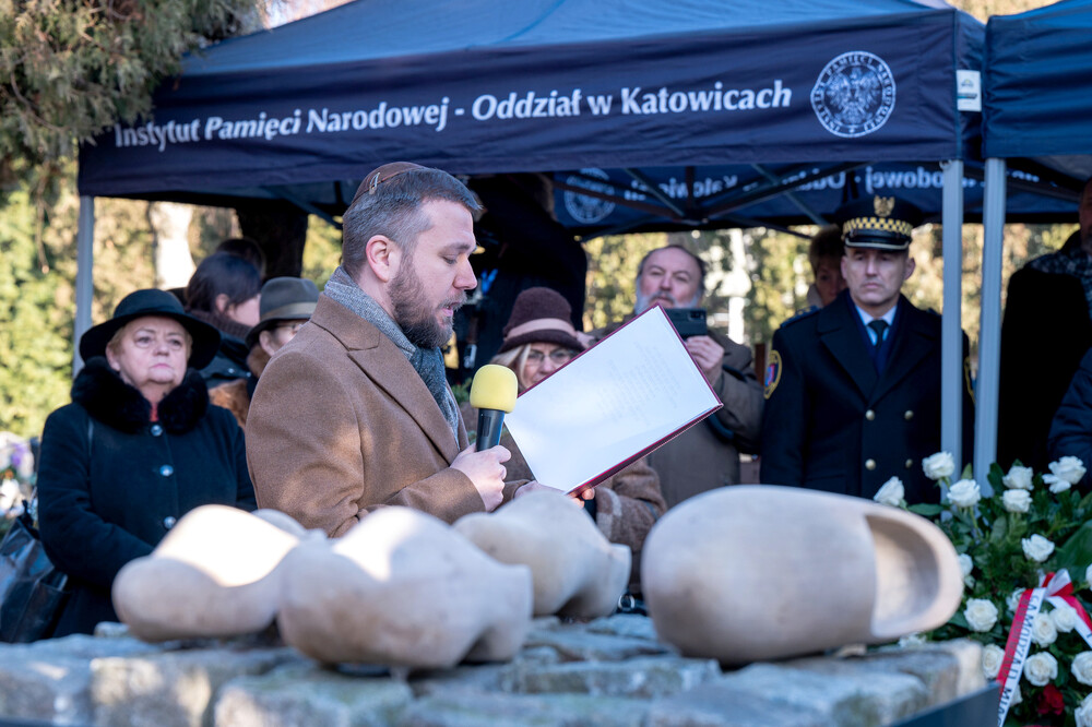 Upamiętnienie 80. rocznicy Marszu Śmierci – Gliwice-Bojków, 19 stycznia 2025. Fot.: IPN Krzysztof Łojko