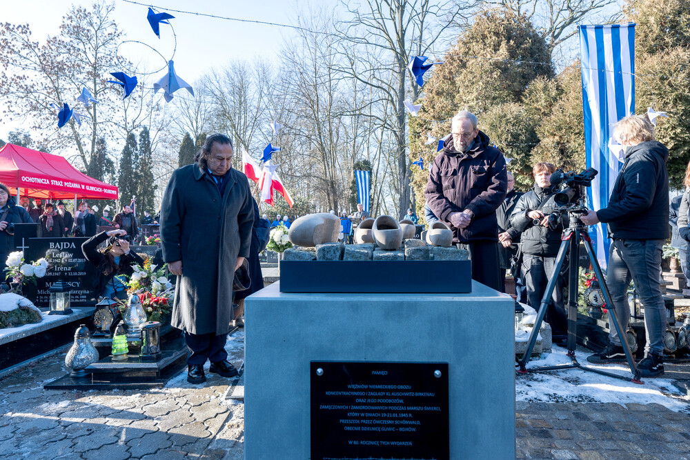 Upamiętnienie 80. rocznicy Marszu Śmierci – Gliwice-Bojków, 19 stycznia 2025. Fot.: IPN Krzysztof Łojko
