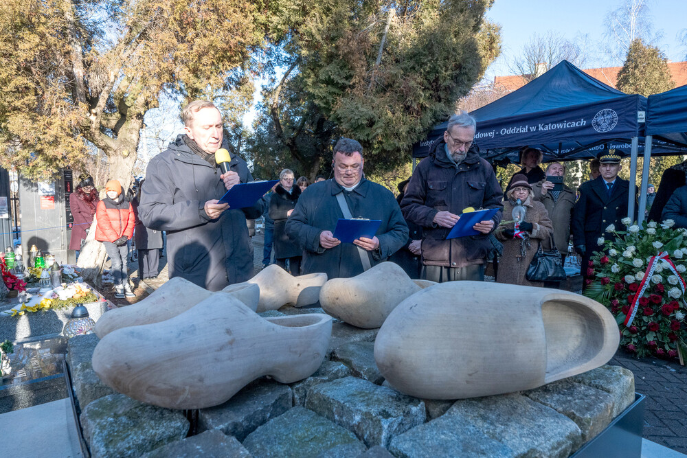 Upamiętnienie 80. rocznicy Marszu Śmierci – Gliwice-Bojków, 19 stycznia 2025. Fot.: IPN Krzysztof Łojko