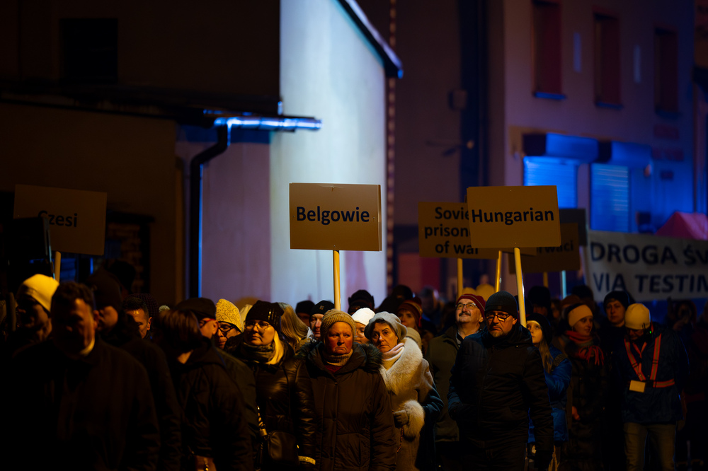 Upamiętnienie 80. rocznicy Marszu Śmierci – Gliwice-Bojków, 19 stycznia 2025. Fot.: IPN Krzysztof Łojko