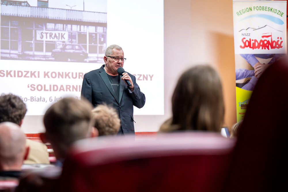 Finał XIV Podbeskidzkiego Konkursu Historycznego „Solidarni” – Bielsko-Biała, 6 luty 2025. Fot.: IPN Artur Kasprzykowski