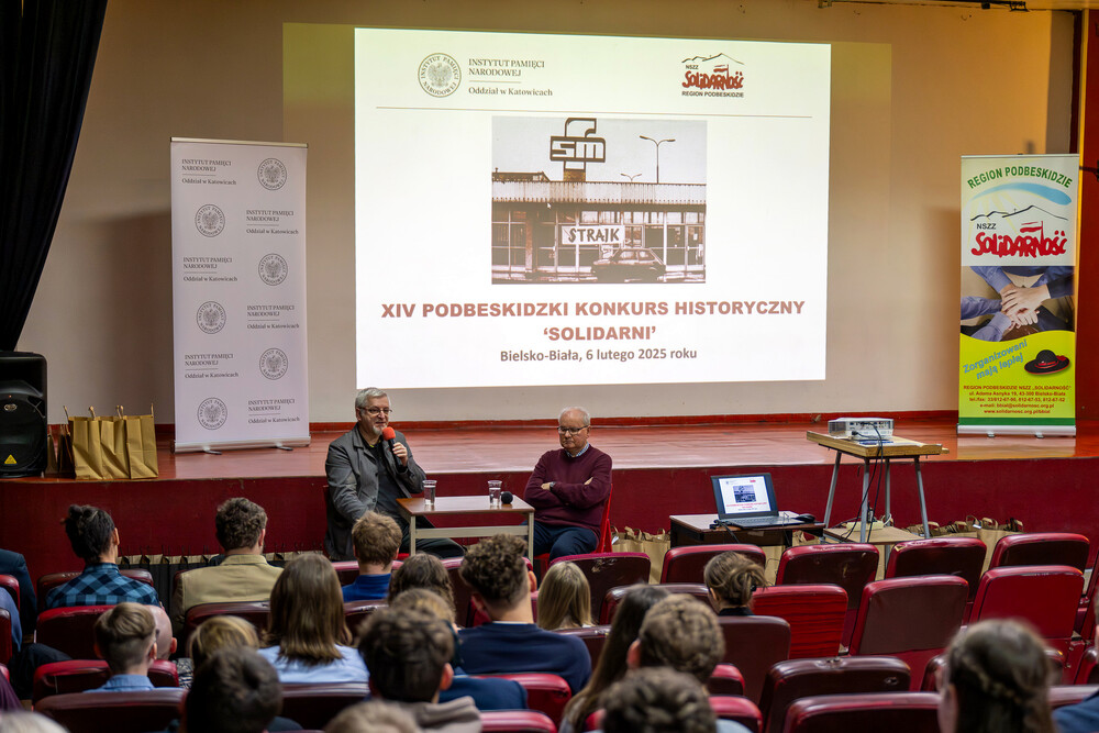 Finał XIV Podbeskidzkiego Konkursu Historycznego „Solidarni” – Bielsko-Biała, 6 luty 2025. Fot.: IPN Krzysztof Łojko