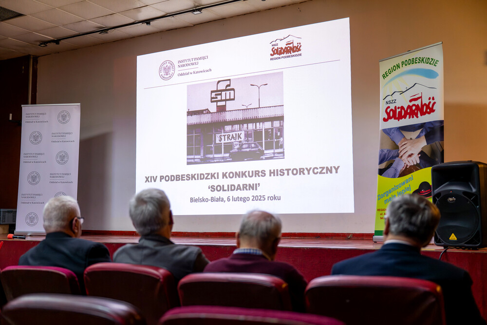Finał XIV Podbeskidzkiego Konkursu Historycznego „Solidarni” – Bielsko-Biała, 6 luty 2025. Fot.: IPN Krzysztof Łojko