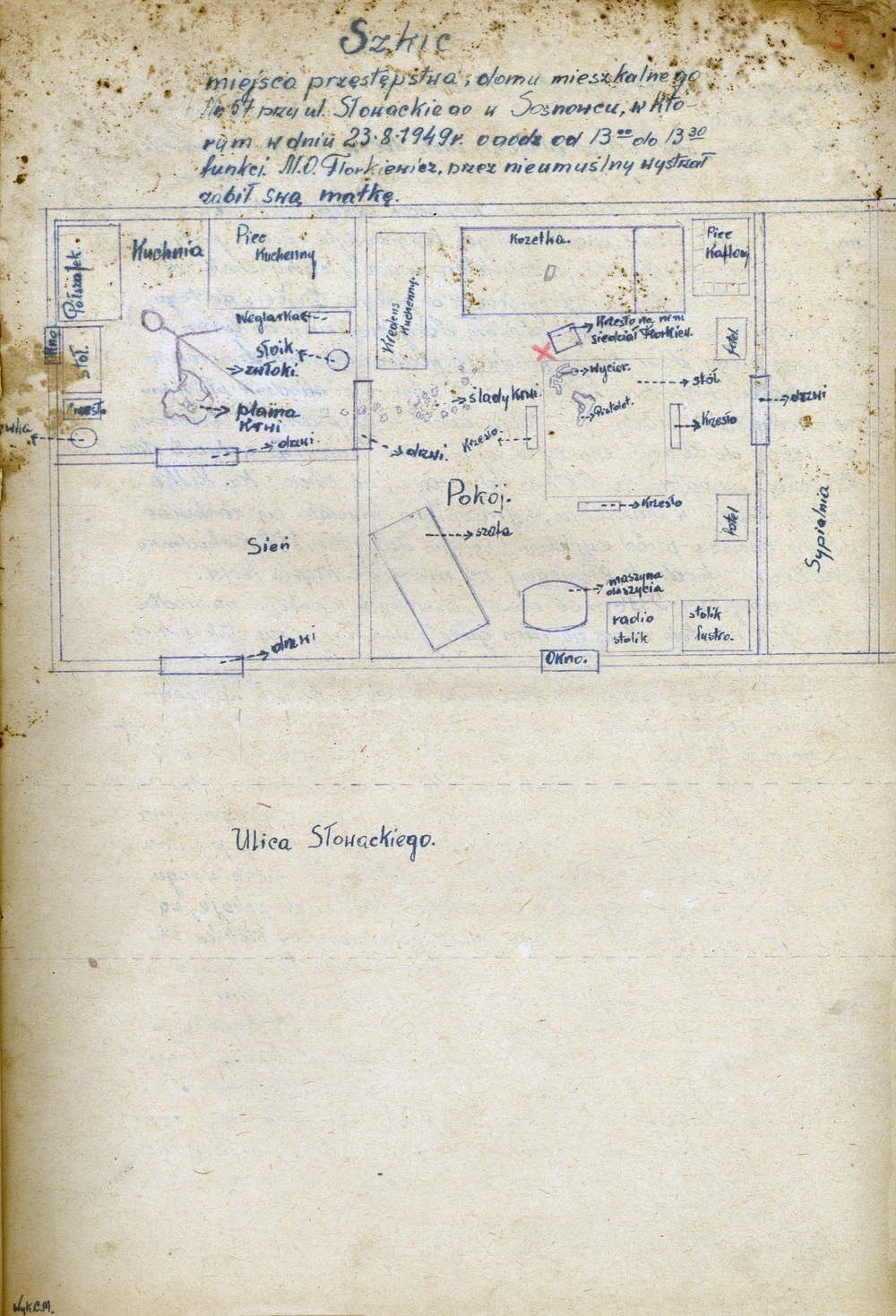 Szkic miejsca zdarzenia (IPN Ka 238/3081)