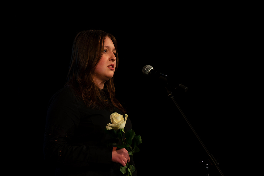 Gala finałowa XI edycji ogólnopolskiego konkursu recytatorskiego „W kręgu poezji i prozy lagrowej więźniarek KL Ravensbrück“ im. Wandy Półtawskiej – Ruda Śląska, 9 kwietnia 2025. Fot.: IPN Krzysztof Łojko