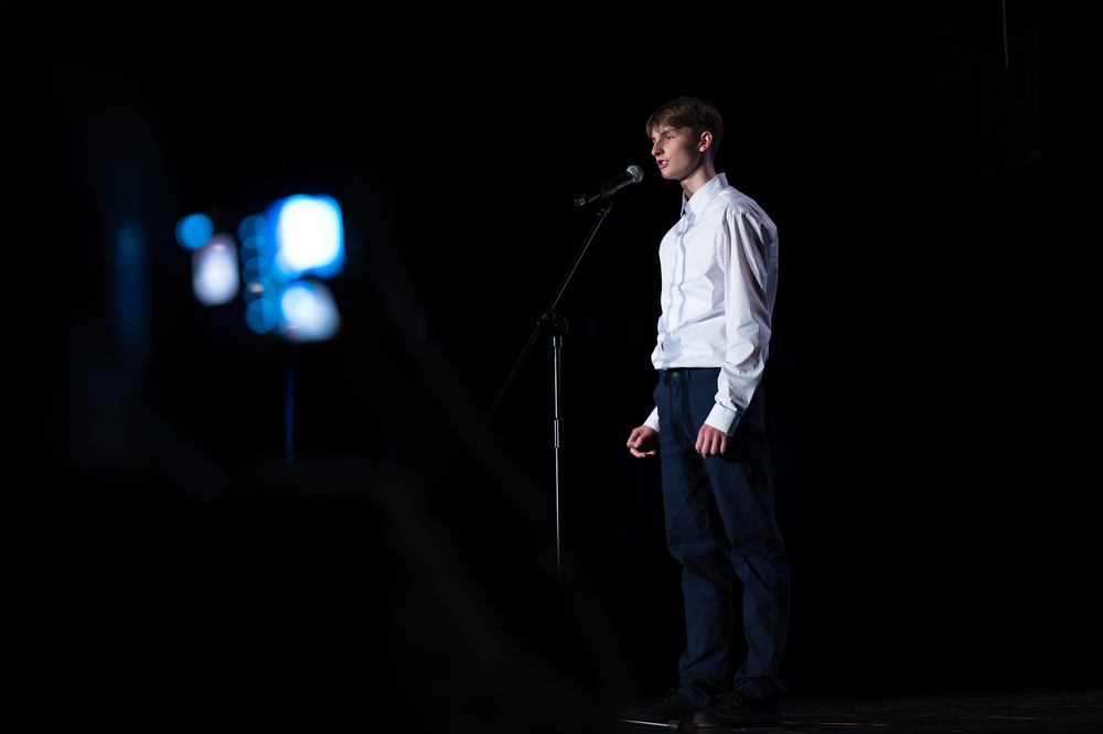 Gala finałowa XI edycji ogólnopolskiego konkursu recytatorskiego „W kręgu poezji i prozy lagrowej więźniarek KL Ravensbrück“ im. Wandy Półtawskiej – Ruda Śląska, 9 kwietnia 2025. Fot.: IPN Krzysztof Łojko