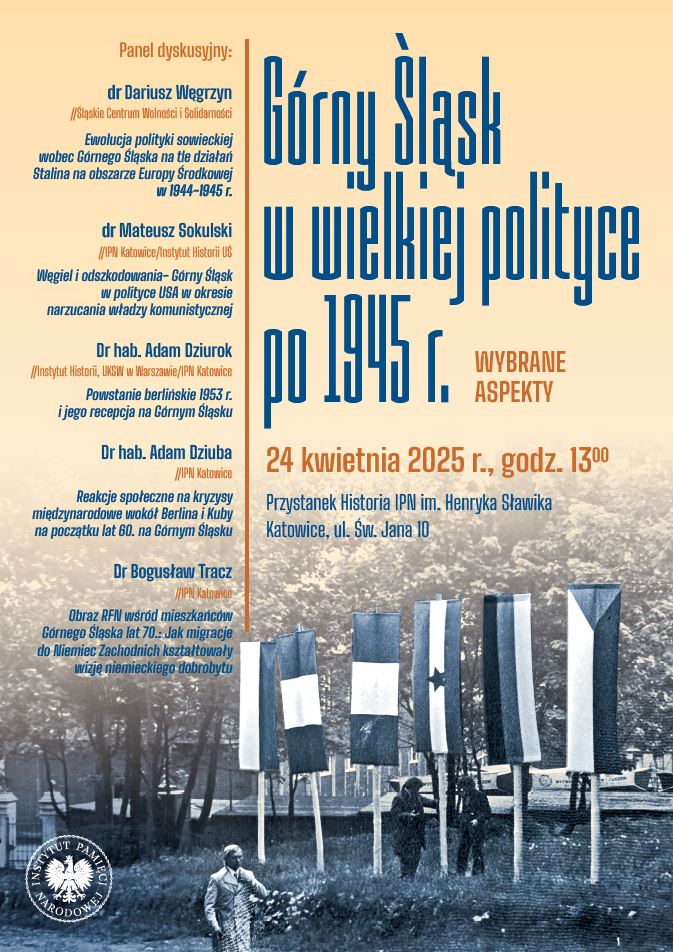 Dyskusja panelowa „Górny Śląsk w wielkiej polityce po 1945 r. – wybrane aspekty” – Katowice, 24 kwietnia 2025