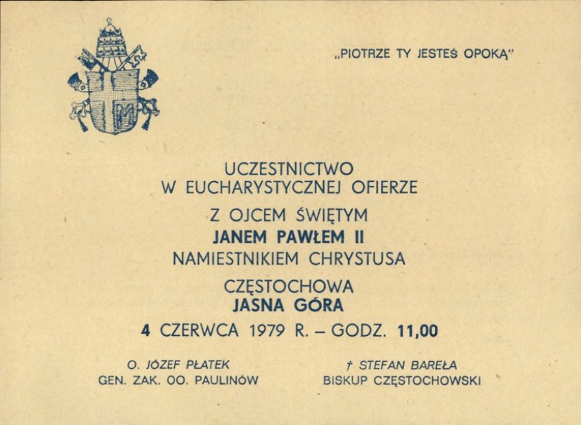 Wejściówka na spotkanie z papieżem w Częstochowie (IPN Ka 010/49, t. 9)