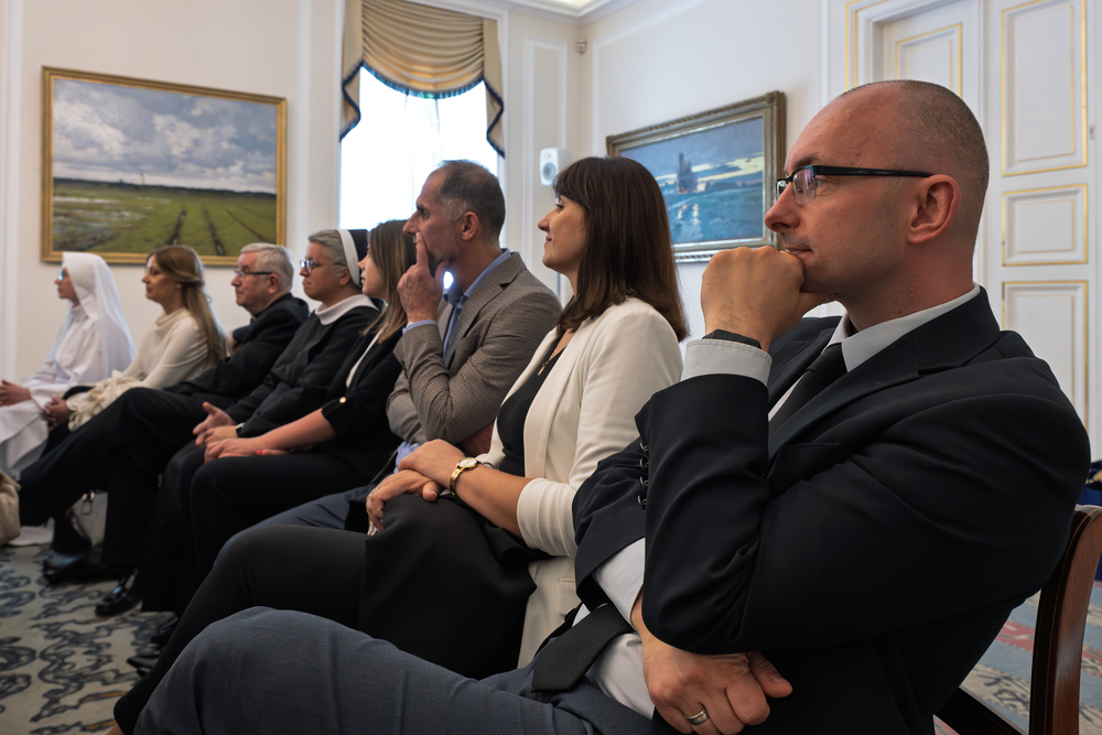 Relacja z wizyty laureatów XI edycji Konkursu "W kręgu poezji i prozy lagrowej więźniarek FKL Ravensbrück im. Wandy Półtawskiej” w Belwederze. Fot.: IPN Krzysztof Łojko