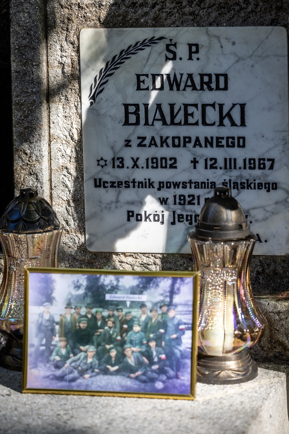 Uroczystość oznaczenia grobu powstańca śląskiego Edwarda Białeckiego znakiem pamięci „Tobie Polsko”. Fot. Łukasz Czechyra/IPN