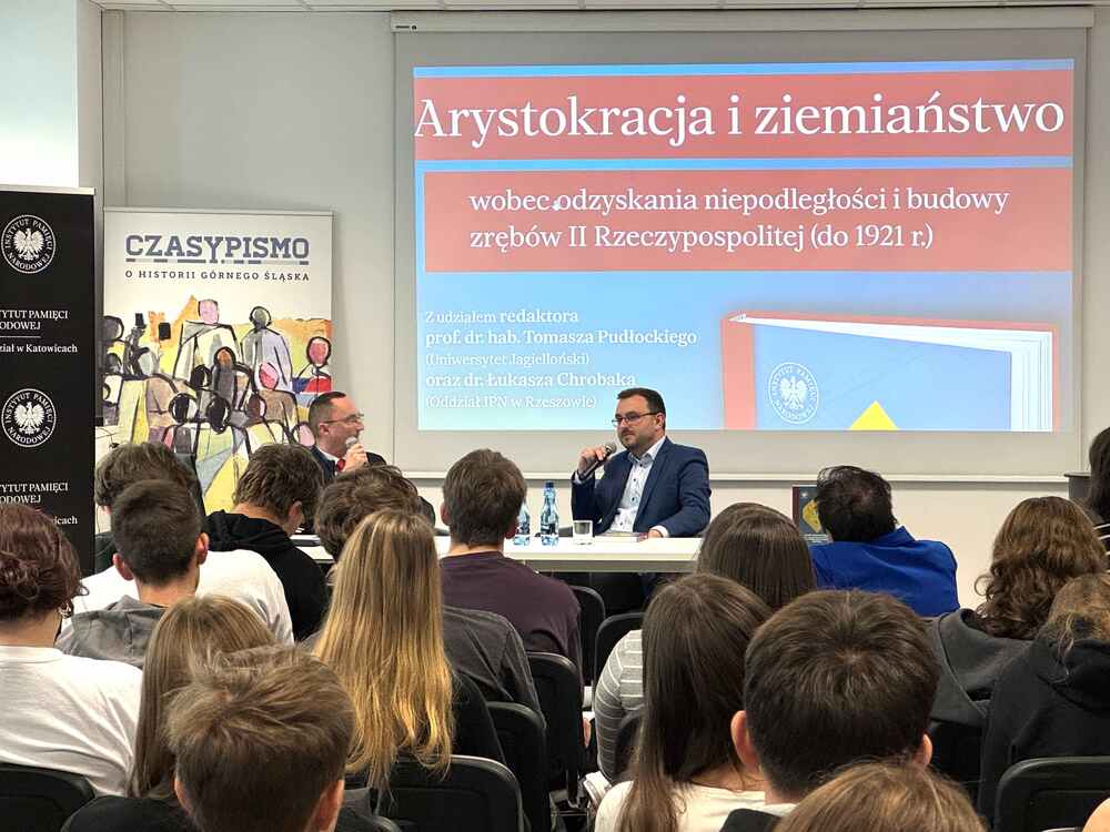 Spotkanie wokół książki „Arystokracja i ziemiaństwo wobec odzyskania niepodległości i budowy zrębów II Rzeczypospolitej (do 1921 r.)“ w Przystanku Historia w Katowicach, 30 września 2025. Fot.: IPN