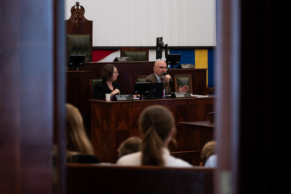 Konferencja edukacyjna dla młodzieży „Pod czerwoną gwiazdą – Górny Śląsk w 1945 r.”. Fot.: IPN Krzysztof Łojko