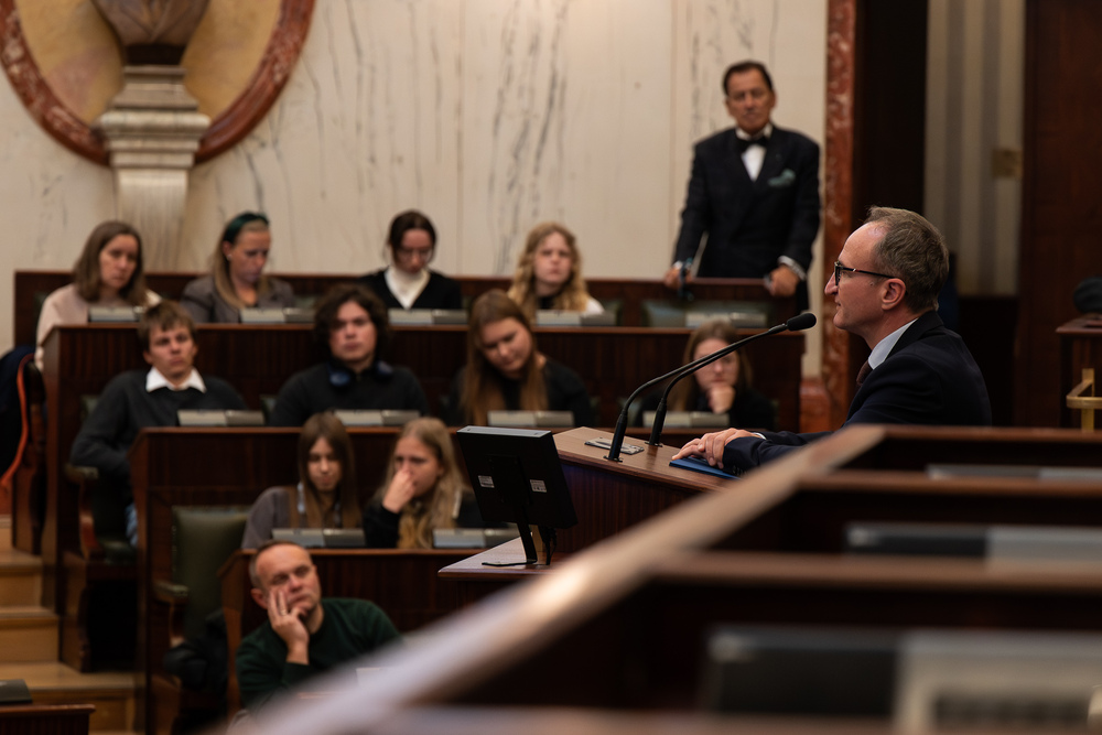 Konferencja edukacyjna dla młodzieży „Pod czerwoną gwiazdą – Górny Śląsk w 1945 r.”. Fot.: IPN Krzysztof Łojko