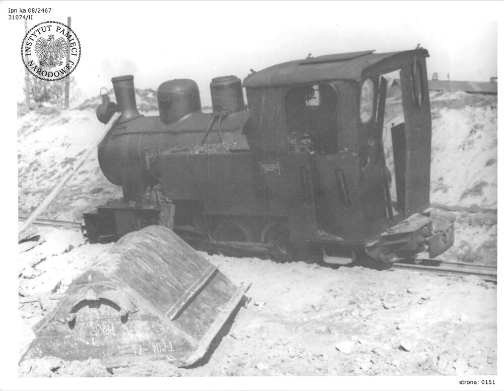Parowozy wykolejone w Brynowie w październiku 1953 r. (IPN Ka 08/2467)