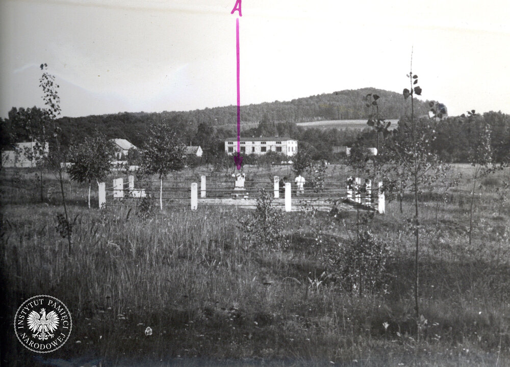 Pomnik w Dobieszowicach, kolonia Niebyła, sierpień 1968 r. (IPN Ka 014/487)