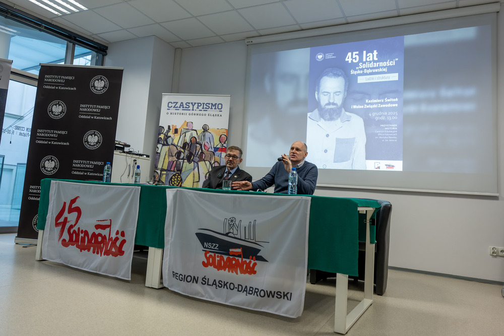 Cykl spotkań 45 lat „Solidarności" Śląsko-Dąbrowskiej – ludzie i struktury. Fot.: IPN Krzysztof Łojko