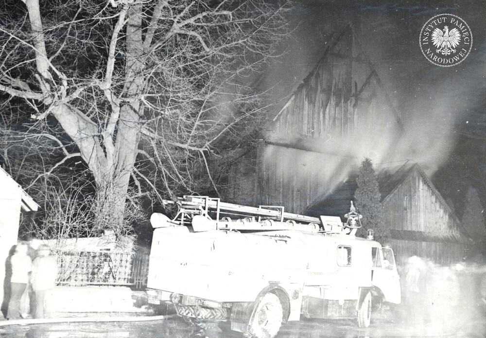 Akcja gaśnicza podczas pożaru kościoła pw. św. Walentego w Bieruniu, 14 marca 1972 r. (IPN Ka 3/47, t. 1)