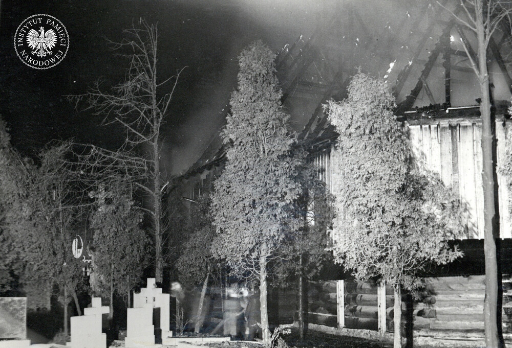 Akcja gaśnicza podczas pożaru kościoła pw. św. Walentego w Bieruniu, 14 marca 1972 r. (IPN Ka 3/47, t. 1)