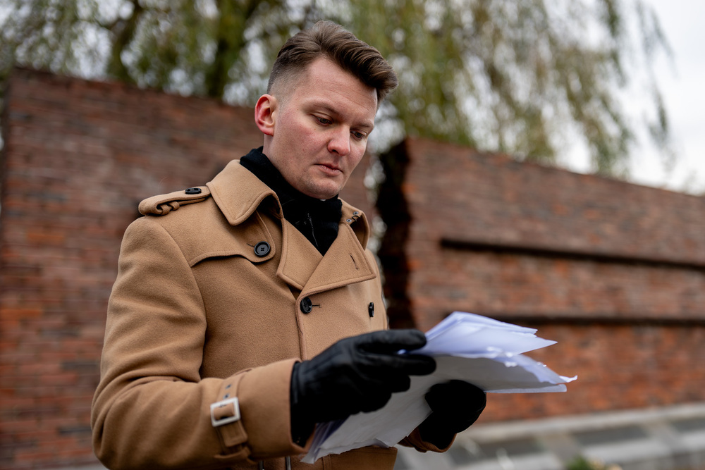 Zdjęcia zakulisowe filmu Niemcy zamknęli tu 50 tysięcy ludzi... Fot.: IPN Krzysztof Łojko