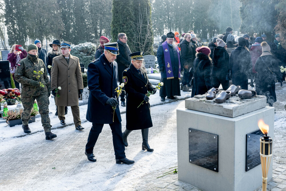 Uroczystości upamiętniające ofiary Marszu Śmierci. Inauguracja VII Biegu Pamięci ze Światłem Pokoju. 18 stycznia 2026. Fot.: IPN Krysztof Łojko