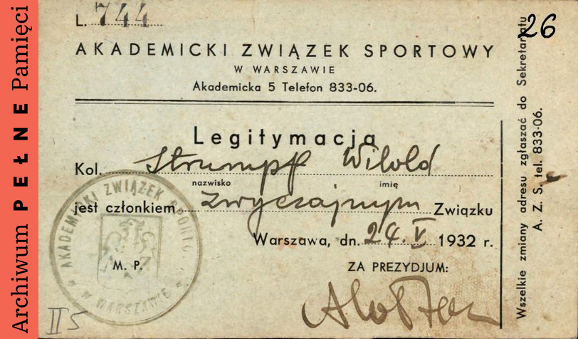 Legitymacja, Warszawa 24 V 1932 r., IPN Ka 454/224