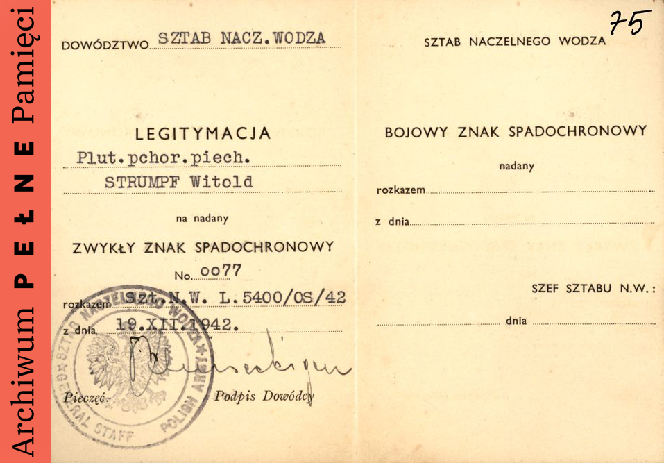 Legitymacja, 19 XII 1942 r., sygn. IPN Ka 454/224