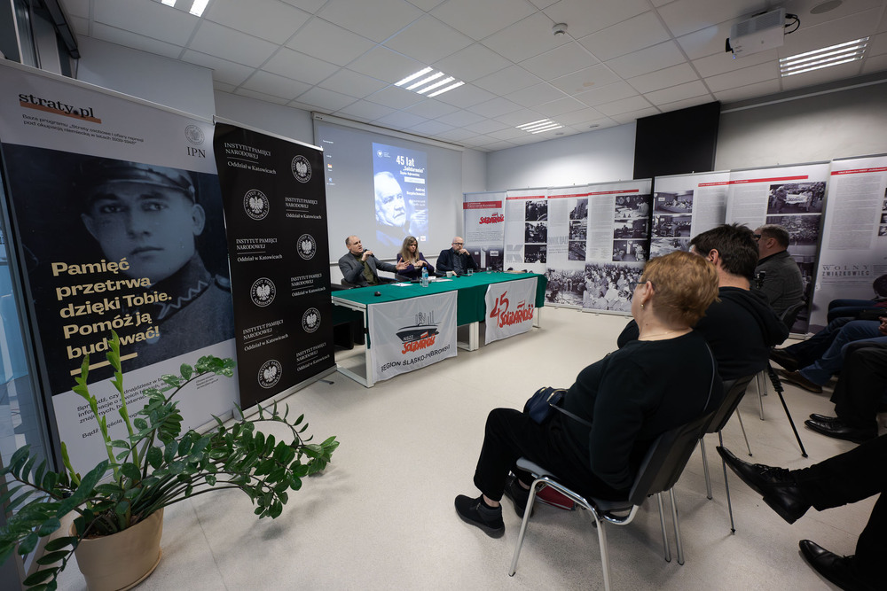 Andrzej Rozpłochowski bohaterem drugiego spotkania w ramach cyklu 45 lat „Solidarności" Śląsko-Dąbrowskiej – ludzie i struktury. Fot.: IPN Krzysztof Łojko