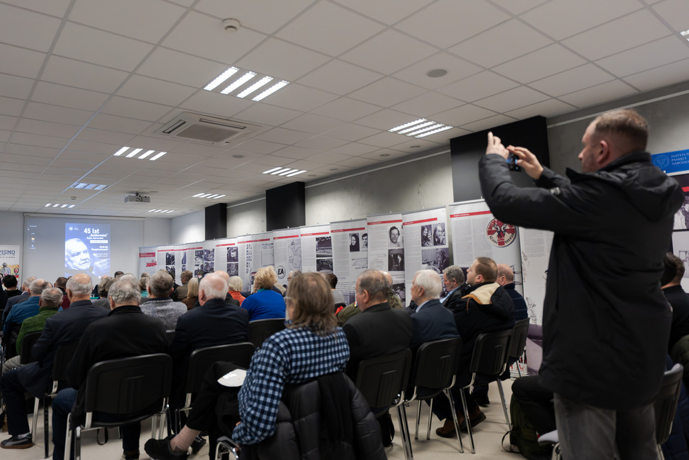 Andrzej Rozpłochowski bohaterem drugiego spotkania w ramach cyklu 45 lat „Solidarności" Śląsko-Dąbrowskiej – ludzie i struktury. Fot.: IPN Krzysztof Łojko