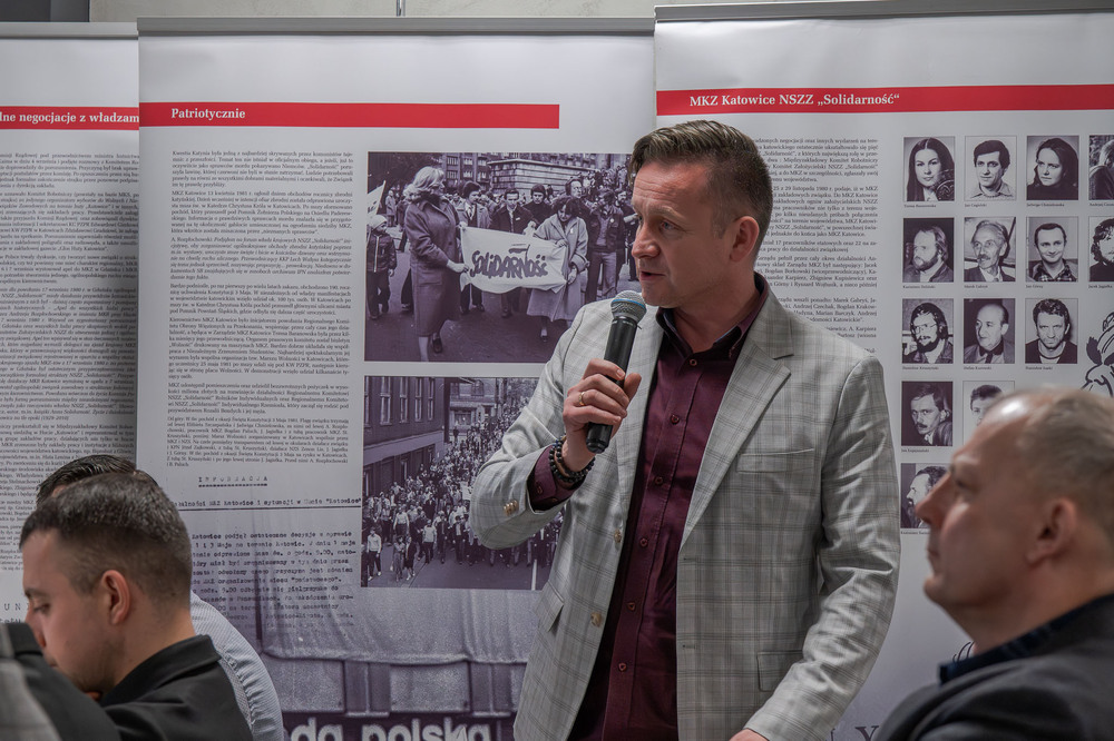 Andrzej Rozpłochowski bohaterem drugiego spotkania w ramach cyklu 45 lat „Solidarności" Śląsko-Dąbrowskiej – ludzie i struktury. Fot.: IPN Krzysztof Łojko