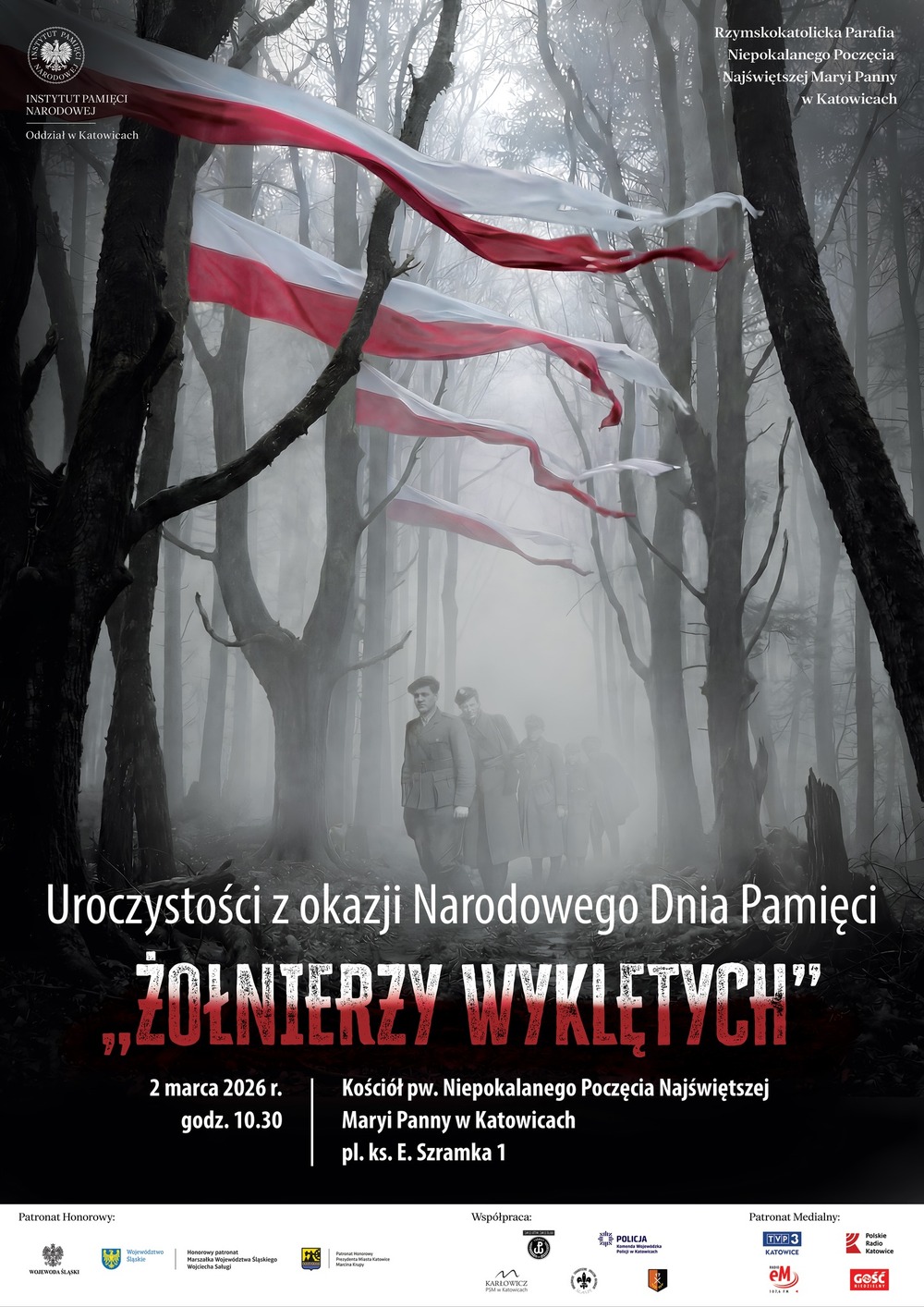 Uroczystości z okazji Narodowego Dnia Pamięci „Żołnierzy Wyklętych” w Katowicach, 2 marca 2026