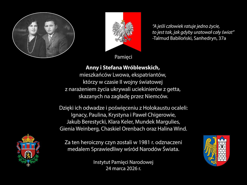 Projekt tablicy upamiętniającej rodzinę Wróblewskich.