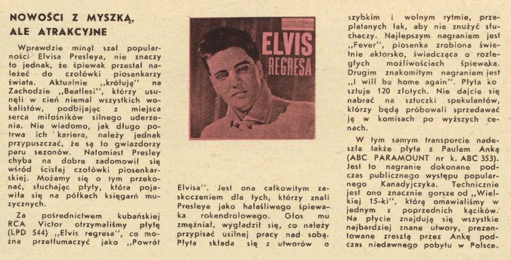 Informacje muzyczne, „Panorama. Śląski tygodnik ilustrowany”, nr 15 (518), 12 IV 1964 r. (IPN Ka 04/3428)