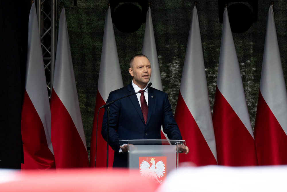 Uroczystości pogrzebowe żołnierzy NSZ ze zgrupowania kpt. Henryka Flamego „Bartka” – Kamesznica, 7 maja 2026. Fot.: IPN Krzysztof Łojko