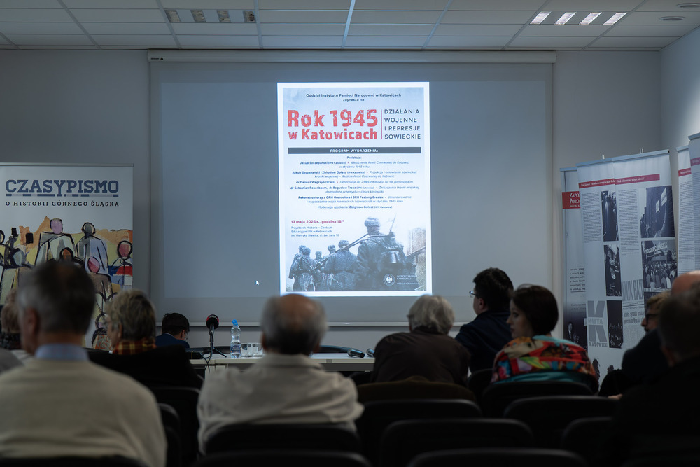Spotkanie z historią „Rok 1945 w Katowicach. Działania wojenne i represje sowieckie” – Katowice, 13 maja 2026. Fot.: IPN Krzysztof Łojko