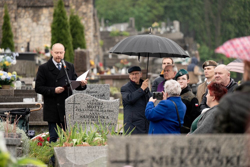 Uroczystość oznaczenia grobu Bolesława Niemca plakietą „Grób Weterana Walk o Wolność i Niepodległość Polski” – Będzin, 18 maja 2026. Fot.: IPN Krzysztof Łojko
