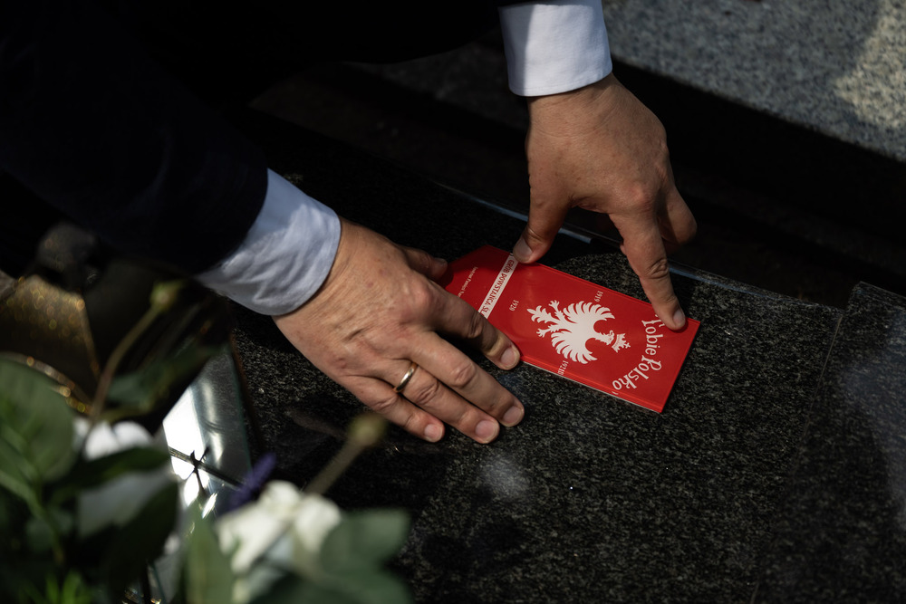 Uroczystość oznaczenia grobów weteranów powstań śląskich znakiem pamięci ,,Tobie Polsko”. Fot.: IPN Krzysztof Łojko