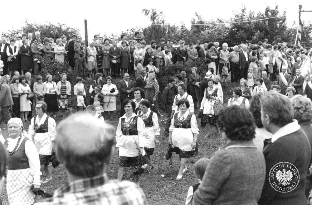 Uroczystości związane z peregrynacją kopii obrazu Matki Bożej Częstochowskiej na Górze Świętej Doroty w Będzinie-Grodźcu w sierpniu 1980 r. (IPN Ka 030/168)