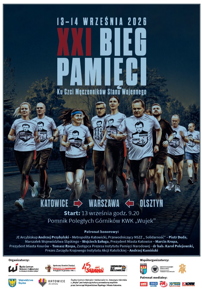 XXI Bieg Pamięci Ku Czci Męczenników Stanu Wojennego, 13-14 września 2026