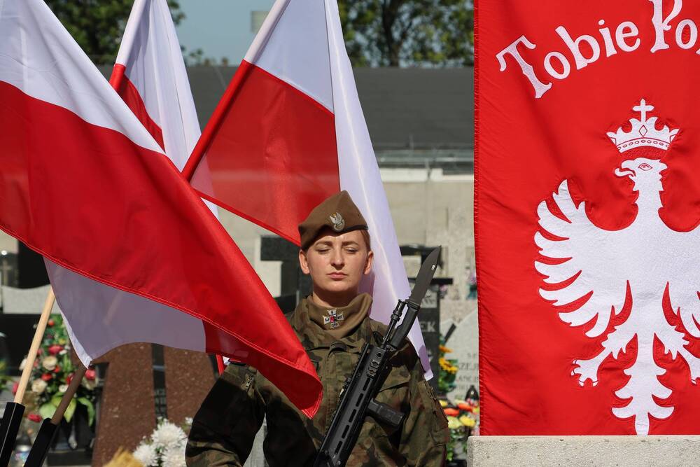 Uroczystość oznaczenia grobu śp. Edmunda Małeckiego znakiem pamięci „Tobie Polsko”. Fot.: Julia Bonk (IPN)
