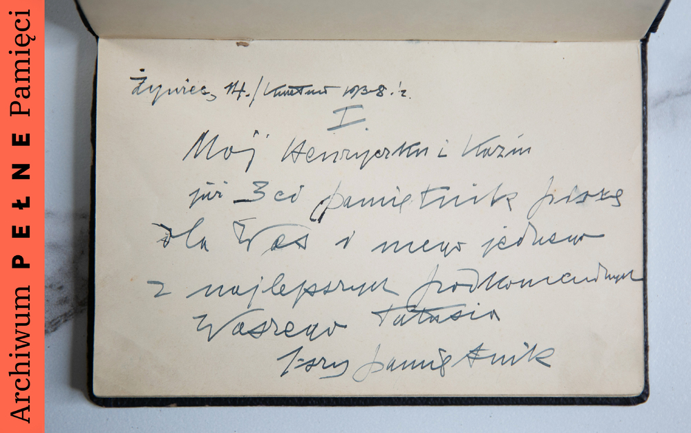 Fragment pamiętnika do którego w dn. 14 kwietnia 1938 r. wpisał się gen. dywizji Bolesław Roja, IPN Ka 1106/4