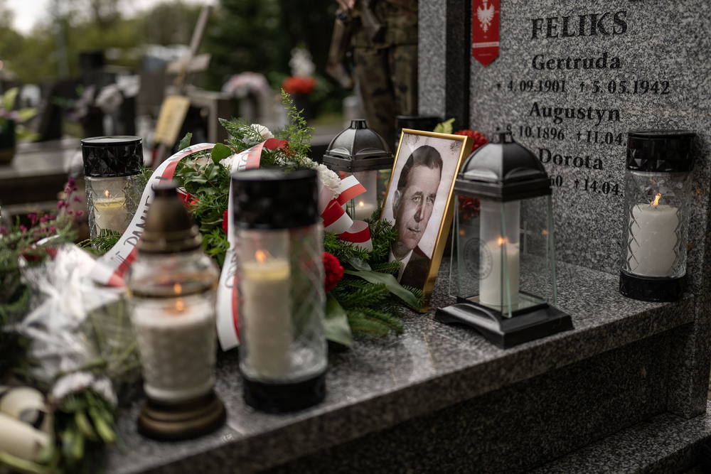 Uroczystość oznaczenia grobu powstańca śląskiego śp. Augustyna Feliksa znakiem pamięci „Tobie Polsko”. Fot.: IPN Krzysztof Łojko
