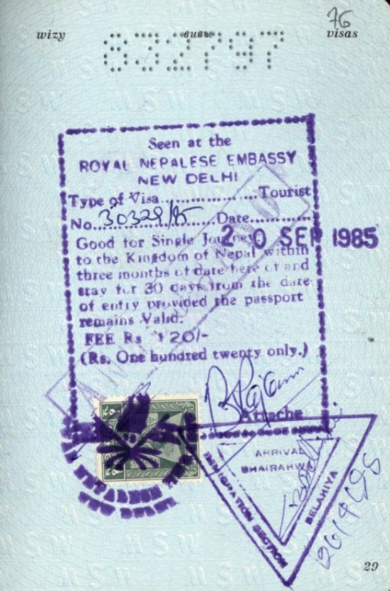 Wiza nepalska w paszporcie Karola Sopickiego (IPN Ka 207/400528, t. 1)