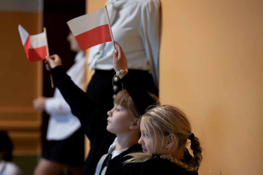 Bieg Orląt Lwowskich w Szkole Podstawowej nr 33 z Oddziałami Dwujęzycznymi w Katowicach. Fot.: IPN Krzysztof Łojko