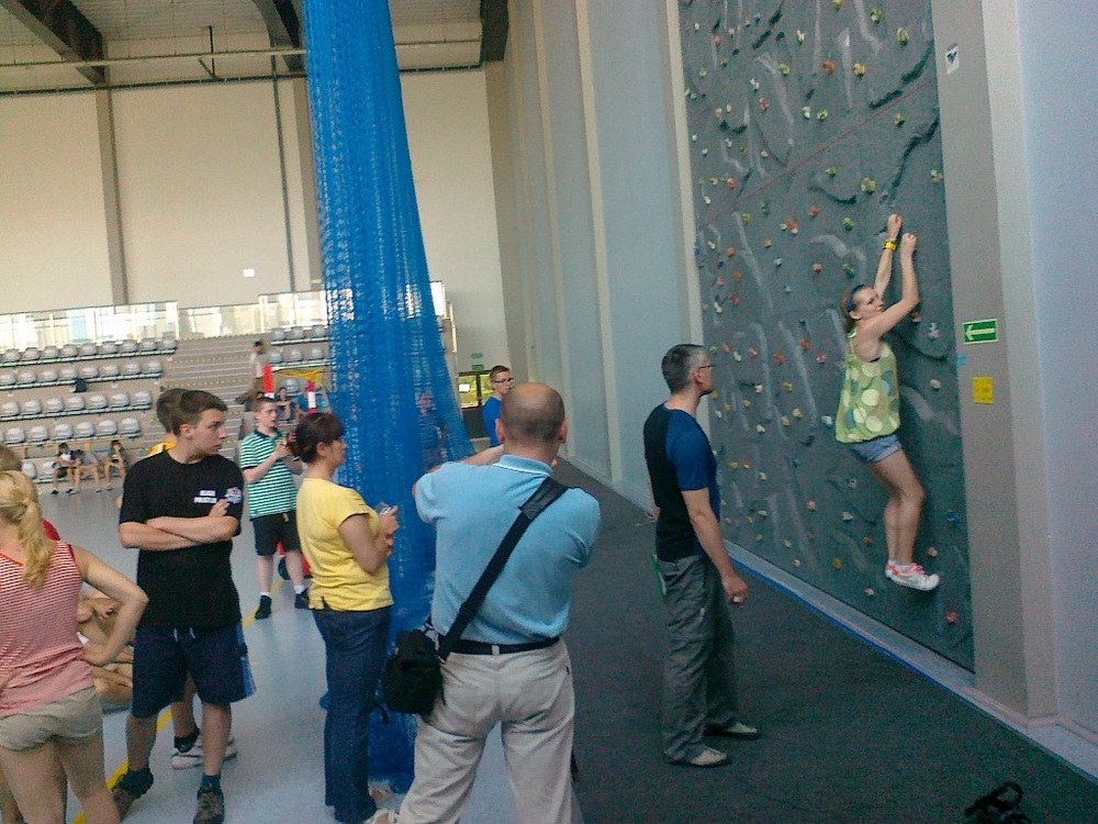 Na ściance wspinaczkowej (fot. Adam Dziurok)