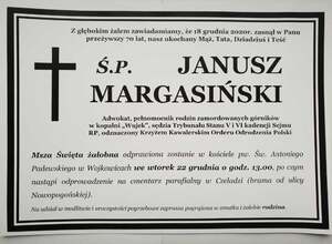 Zmarł śp. Janusz Margasiński.