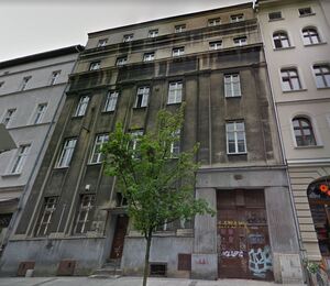 Budynek w Katowicach, przy ul. Mariackiej 23, w którym była pierwsza siedziba WSR w Katowicach. Fot.  Mapy Google.