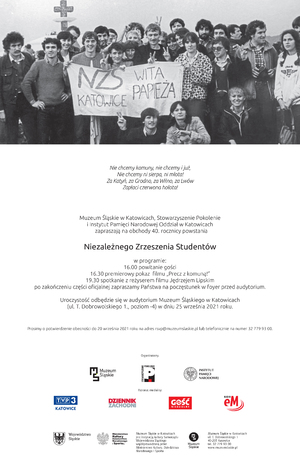 40. rocznica powstania Niezależnego Zrzeszenia Studentów – Katowice, 25 września 2021