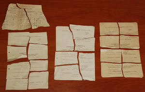 Materiały archiwalne zniszczone przez Służbę Bezpieczeństwa w zasobie Oddziału IPN w Katowicach. Fot. Archiwum IPN w Katowicach
