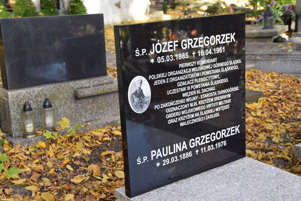 Grób Józefa Grzegorzka po remoncie.