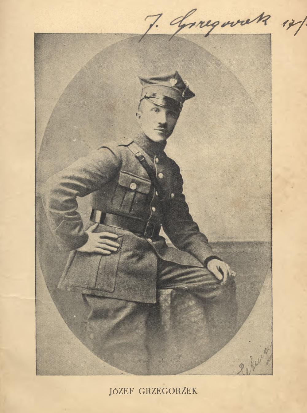 Józef Grzegorzek – portret z publikacji „Pierwsze powstanie śląskie 1919 roku w zarysie“.